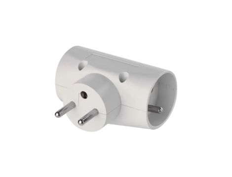 Rozgałęźnik wtyczkowy 2x2P+Z +1xEuro biały P0023N