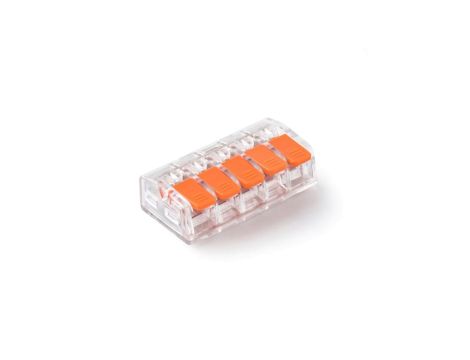 Szybkozłączka z dźwignią 5x 0,2-4,0mm2 przezroczysta E.4193T /50szt./