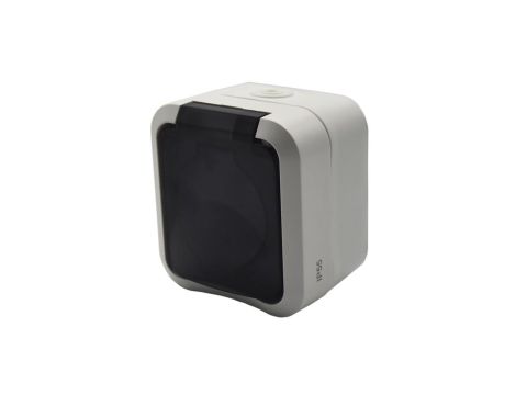 Gniazdo z uziemieniem pojedyncze natynkowe Aqua Pro IP55 białe klapka dymna / 60328