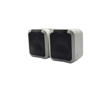 Gniazdo z uziemieniem podwójne natynkowe Aqua Pro IP55 białe klapka dymna / 60329