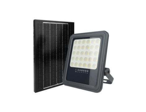 Projektor z panelem solarnym PREMIUM 900lm 4000K 10Ah IP65 z przewodem szary 3 lata gwar naświetlacz led EC61018