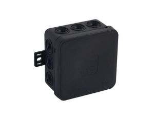 Puszka natynkowa pusta 12 wlotów VIPLAST V5 klik CZARNA IP54 75x75x41mm 035-05