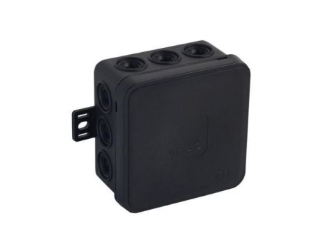 Puszka natynkowa pusta 12 wlotów VIPLAST V5 klik CZARNA IP54 75x75x41mm 035-05