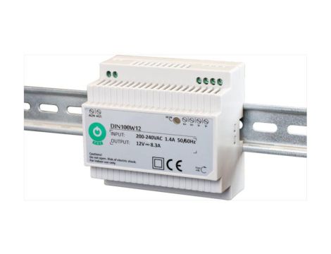DIN100W15 Zasilacz DIN 15V 100W, plastic