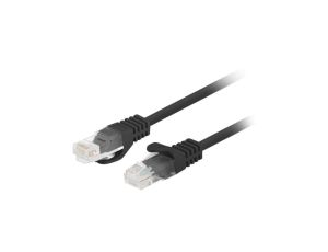 Patchcord UTP kat.6 kabel sieciowy LAN 2x RJ45 linka czarny 0,25m LANBERG