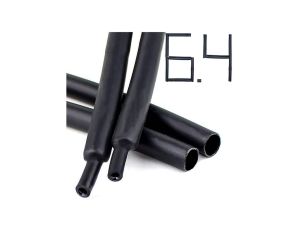 1M RURKA KOSZULKA TERMOKURCZLIWA z KLEJEM GRUBA CZARNA 6mm 6.4/2.2 mm