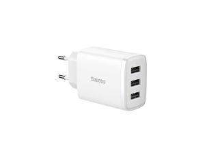 Baseus Compact ładowarka sieciowa 3x USB 17W biały (CCXJ020102)