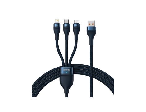 Baseus Flash Series Ⅱ kabel 3w1 do szybkiego ładowania USB-A do USB-C / Micro-USB / Lightning 66W 48