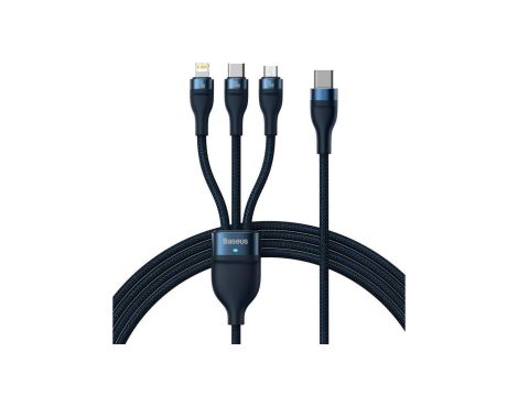 Baseus Flash Series II kabel USB Typ C / USB Typ C / Lightning / micro USB 100 W 1,5 m niebieski (CA