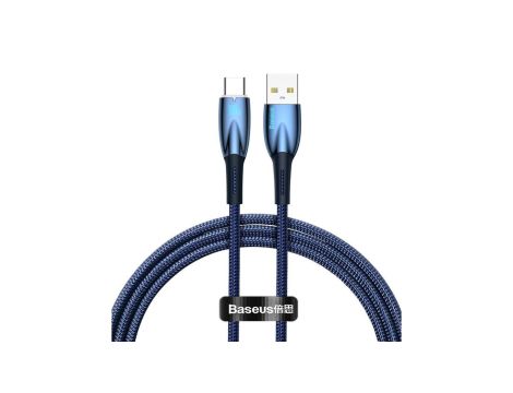 Baseus Glimmer Series kabel do szybkiego ładowania USB-A - USB-C 100W 480Mb/s 1m niebieski