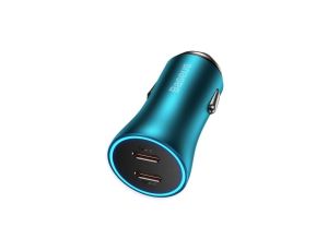 Baseus Golden Contactor Pro ładowarka samochodowa 2x USB-C 40W niebieski (CGJP000003)