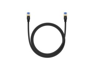 Baseus szybki kabel internetowy RJ45 cat.7 10Gbps 1m pleciony czarny