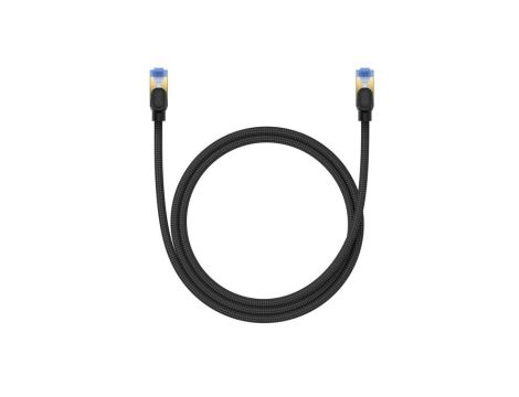 Baseus szybki kabel internetowy RJ45 cat.7 10Gbps 1m pleciony czarny