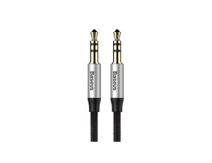 Baseus Yiven M30 kabel audio stereo AUX 3,5 mm męski mini jack 1,5m srebrno-czarny (CAM30-CS1)