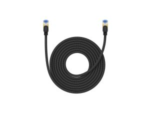 Baseus szybki kabel internetowy RJ45 cat.7 10Gbps 8m pleciony czarny