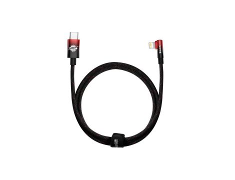 Kabel Baseus CAVP000220 kątowy Lightning - USB-C PD 20W 480Mb/s 1m - czerwony