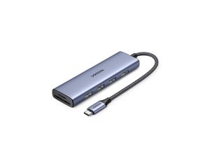 HUB Ugreen CM511 20956A 6w1 USB-C - HDMI / 3x USB-A 3.0 / czytnik kart SD/TF - szary