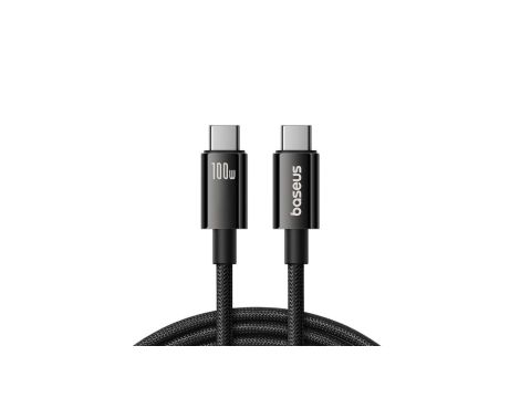 Kabel Baseus Tungsten Gold USB-C 3.2 / USB-C 3.2 100W 4K 60Hz 1.5m - czarny
