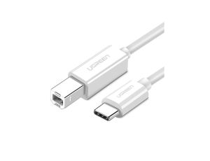 Kabel Ugreen US241 USB-C / USB-B 2.0 do drukarki skanera 1.5 m - biały