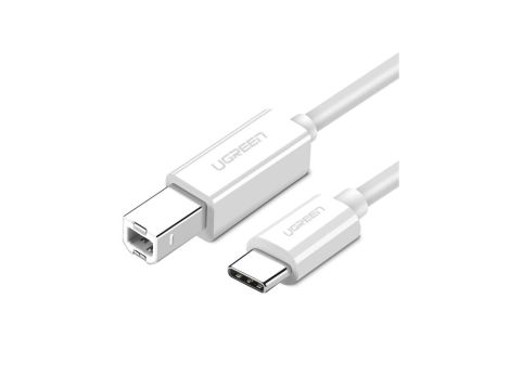 Kabel Ugreen US241 USB-C / USB-B 2.0 do drukarki skanera 1.5 m - biały