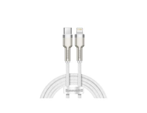 Kabel Baseus Cafule Series Metal Data USB-C / Lightning 20W PD 1 m - biały