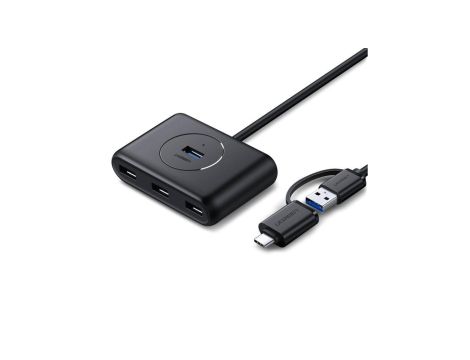 Ugreen HUB 4w1 USB-C - 4xUSB 3.0 5Gb/s 1m czarny (CR113)