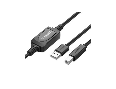 Kabel do drukarki Ugreen US122 USB-B USB-A 2.0 15m - czarny