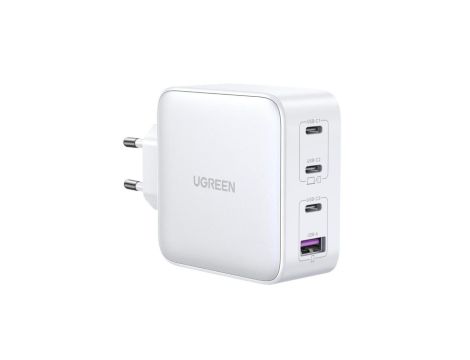 Szybka ładowarka GaN 3xUSB C / USB 100W PPS Ugreen CD226 - biała