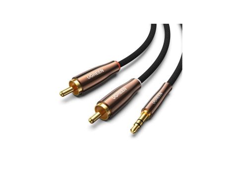 Ugreen kabel przewód audio 3,5 mm mini jack (męski) - 2RCA (męski) 2m miedziany (AV170)