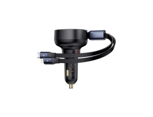 Ładowarka samochodowa Baseus Enjoyment USB-C z kablem USB-C / Lightning 60W - czarny