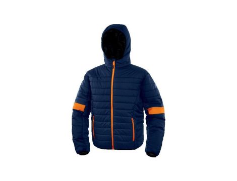 Kurtka puchowa pikowana z poliamidu Ripstop, kolor Granatowo-Pomarańczowy, rozmiar: 3XL, BLOOMBM3X