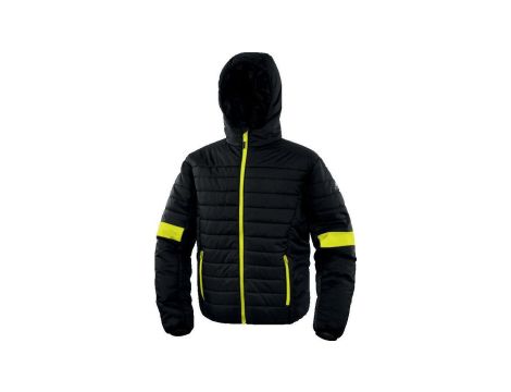 Kurtka puchowa pikowana z poliamidu Ripstop, kolor Czarno-Żółty, rozmiar: M, BLOOMNOTM