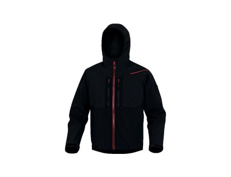 Bluza z tkaniny Softshell z poliestru Stretch, 3 warstwy laminowane, kolor Czarno-Czerwony, rozmiar: S, HOR2LNRPT