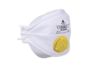 Półmaski z filtrem FFP2, składane poziomo (4 zakładki), z testem dolomitowym, kolor Biały, rozmiar: Regulowany, M1205VC /10szt./
