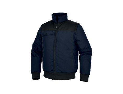 Wiatrówka 2 w 1, z poliestru i bawełny, pikowana, odpinane rękawy, kolor Granatowo-czarny, rozmiar: 3XL, NEWD2MN3X