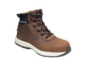 Trzewiki z nubuku skórzanego, wkładka z poliestru, podeszwa z kauczuku, kolor Brązowy, rozmiar: 45, SAGA2S3SMA45