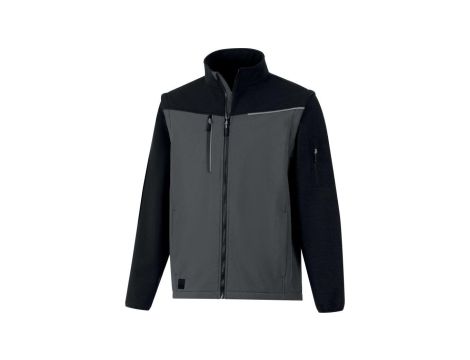 Softshell 2 w 1, 2 warstwy laminowane, kolor Szaro-czarny, rozmiar: XL, SOCCIGRXG