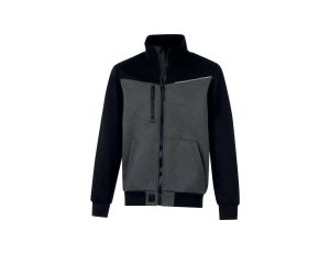 Bluza Sweat zapinana na zamek - Molton poliester bawełna z recyklingu, kolor Ciemnoszary-czarny, rozmiar: S, SWABIGRPT