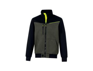 Bluza Sweat zapinana na zamek - Molton poliester bawełna z recyklingu, kolor Khaki-czarny, rozmiar: L, SWABIKAGT