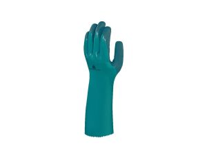 Rękawice na wkładzie z poliamidu, nitrylowe, dł. 34cm, kolor Zielony, rozmiar: 10, VV835CUTVE10