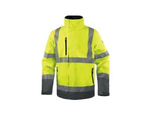 Kurtka ostrzegawcza, wodoodporna i oddychająca z poliestru RIPSTOP Stretch, kl.3 kolor Żółty Fluo-Szary, rozmiar: 5XL, TRACKJA5X