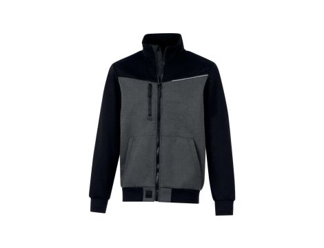 Bluza Sweat zapinana na zamek - Molton poliester bawełna z recyklingu, kolor Ciemnoszary-czarny, rozmiar: M, SWABIGRTM