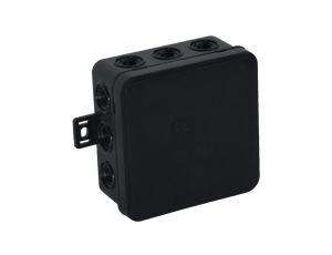 Puszka natynkowa pusta 12 wlotów VIPLAST V7 klik CZARNA IP54 100x100x41mm 037-05
