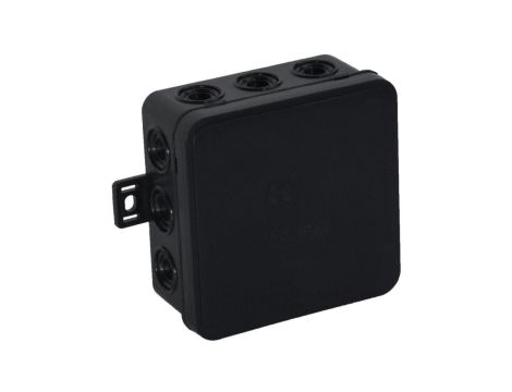 Puszka natynkowa pusta 12 wlotów VIPLAST V7 klik CZARNA IP54 100x100x41mm 037-05