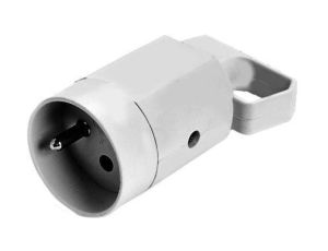 Gniazdo 315-01 z uchem z uziemieniem 2P+Z 16A 250V IP20 BIAŁA VIPLAST 315-01