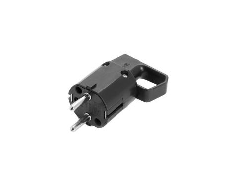 Wtyczka z uchem, z/u uni-schuko 16A 250V IP20 CZARNA VIPLAST 325-05