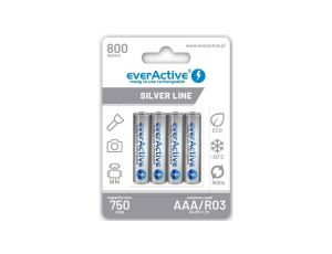 Akumulatorki AAA / R03 Ni-MH everActive 800mAh Silver Line (box 4 szt.)