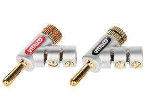 Para wtyków bananowych kątowych BAN-PLUG-HQ/KAT czerwony + czarny