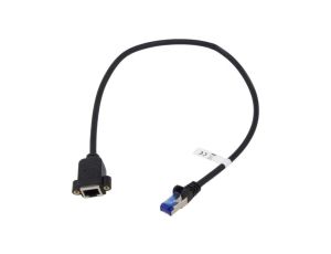 Przedłużacz RJ45 S/FTP 6a linka Cu LSZH czarny 0,5m 27AWG 65641