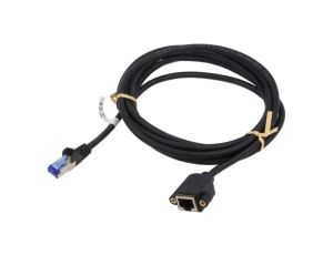 Przedłużacz RJ45 S/FTP 6a linka Cu LSZH czarny 2m 27AWG 65643